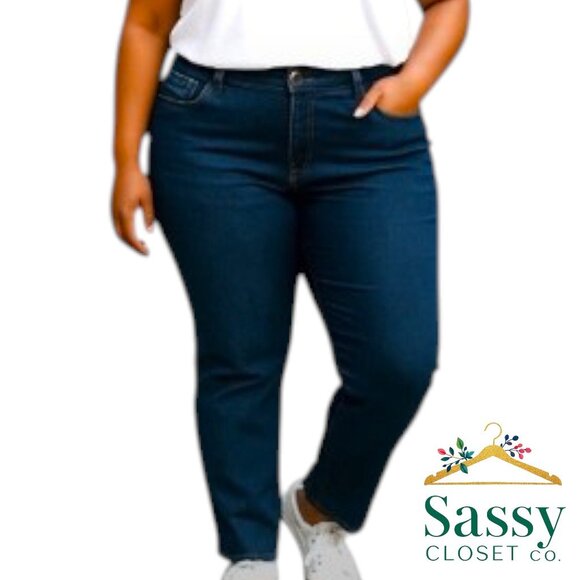 TALBOTS Dark Blue Straight Leg Jeans - Picture 1 of 7